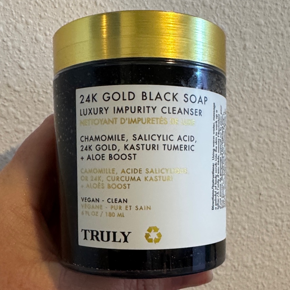 TRULY 24K Gold Black Soap Luxury Impurity Cleanser - New Sealed